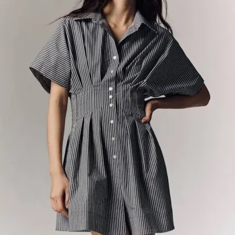Anthropologie Tobie Mini Shirtdress by Exquise size L